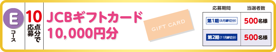 Eコース:JCBギフトカード 10,000円分