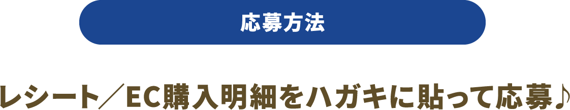 応募方法　レシート/EC購入明細をハガキに貼って応募♪
