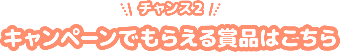 チャンス2キャンペーンでもらえる賞品はこちら