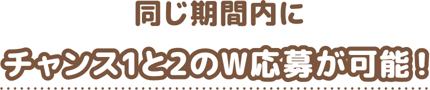 同じ期間内にチャンス1と2のW応募が可能!