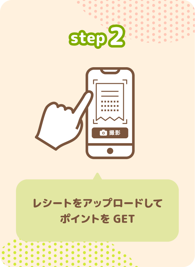 レシートをアップロードしてポイントをGET
