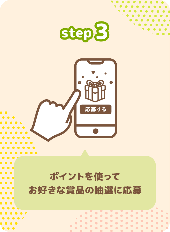 ポイントを使ってお好きな賞品の抽選に応募