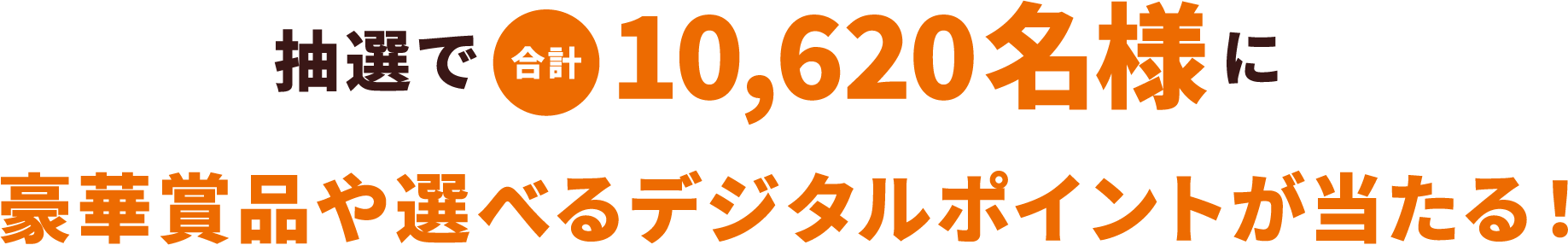 抽選で合計10,620名様に豪華賞品や選べるデジタルポイントが当たる！