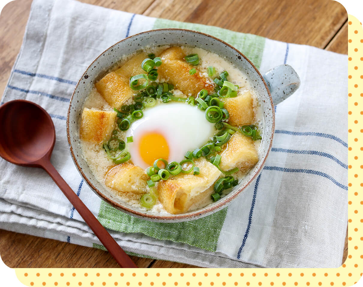 味噌風味の温たまふわとろ豆乳スープイメージ