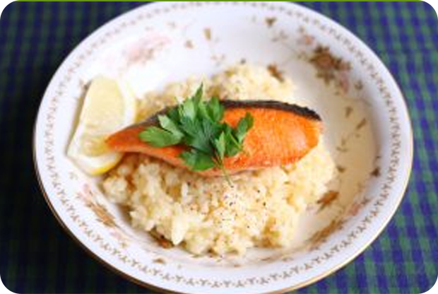 鮭のソテー～豆乳リゾット添え～