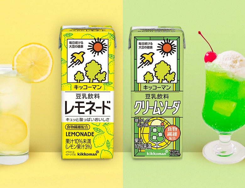 豆乳飲料の「レモネード」と「クリームソーダ」が新発売！