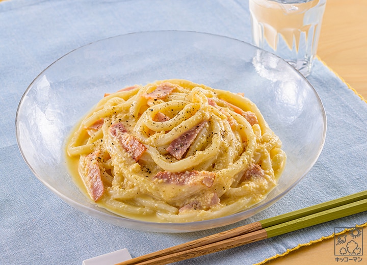 冷製豆乳カルボナーラうどん
